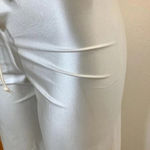 Zuliana Size Medium Wide Leg Waist Tie Pants With Burgundy Crop Top. Made in USA White Photo 2