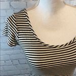 About A Girl  T-Shirt Cropped Black/White Striped-XS Photo 1