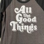 Chaser  Grey All The Good Things Raglan Baseball Tee Shirt Woman’s M 3/4 Sleeve Photo 1