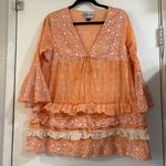 L&B  Embroidered Eyelet Tiered Top Ruffle Flare Bell Sleeves XL XXL 3/4 Sleeve Photo 0