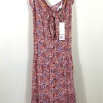 Veronica Beard Paisley Midi Abilene Summer Dress Flowy Watermelon Blue S NWT Photo 3