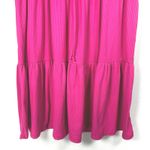 See You Monday  Pink Ribbed Tiered Midi Dress Short Sleeve Casual‎ Cute Large Photo 6