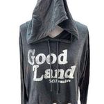 Brew City Brand Good Land Milwaukee Long Sleeve Hooded Cropped Shirt Gray Large Photo 0