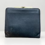 Christian Dior 80s Vintage Leather Wallet Snap Bifold Coin Purse Unisex Navy Red Photo 4