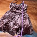 NWT Klesis Boutique brand Velvet Shorts romper Bubble Hem size medium Brown Photo 7
