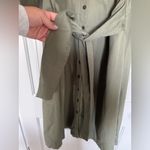 Ashley Stewart  Olive Green Button-down Shirt Dress Photo 7