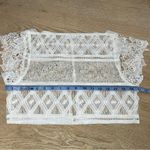 Miguelina Eloise Riviera Mayan Lace Floral Sheer Crop Top Size XS/S White Photo 5