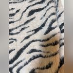 Philosophy  Women's Zebra Print Sweater Light Pink Black Fuzzy Nov Fashion Photo 1
