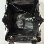 Laurent Effel Women Black Nylon And Croc Trim Mini Bag Drawstring Gold Detail N Photo 9