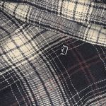 DONDUP Italian designer flannel button up logo black tan $200 grunge fall casual Size L Photo 8