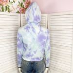 PINK - Victoria's Secret Pink by Victoria’s Secret Tie Dye Sweater Knit Cropped Hoodie Blue Purple Photo 4