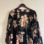 Siren Lily  Maternity | Black Floral Sheer Kimono Size Large Photo 0