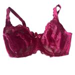 Soma Red/Maroon Lace Bra 34DD Underwire Sexy Sheer Lingerie Top Photo 1