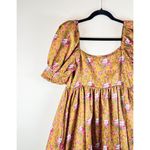 Love Shack Fancy Dress Brown Bennington Floral Puffed Mini A Line Babydoll Size 4 Photo 6