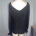 Natacata Chic Black Blouse with long Sheer Sleeves top dressy shirt NWT Size XL Photo 2