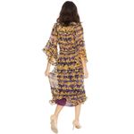 MISA Los Angeles Yanira Midi Puprple Yellow Floral Ruffle Dress Size XS Photo 5