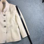 Carlisle Wool Blazer Jacket Women 10 Single Breasted Button Front Neutral Cream Photo 5