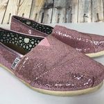 Toms  Sparkly Glitter Pink Slip On Shoes Size 7.5 Photo 0