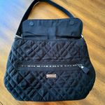 Vera Bradley Black Quilted Microfiber Shoulder Handbag Purse with Zebra Lining Photo 0