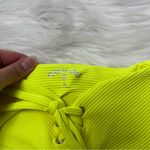 Year of Ours Ribbed Bralette and Football Shorts in Highlighter Yellow Size XS Photo 2