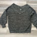 Zenana Size Small, greenish-Grey V-neck sweater with 3/4 balloon sleeves Photo 4