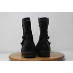 UGG  Simmens Boots Sz 8 Black Leather Waterproof Shearling Lined Buckle Side Zip Photo 7