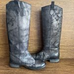 Paola Ferri Grey Black Distressed Suede Studded Moto Motorcycle Boots 39 Gray Size 8 Photo 1