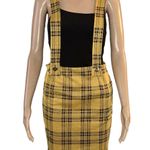 Popular 21 Yellow Plaid Suspender Skirt Photo 0