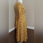 Frock Shop Mustard Yellow & Navy Dots 3/4 Sleeves ModCloth Blithe Midi Dress NEW Photo 3