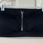 Black Zip Front Bandeau Size M Photo 0