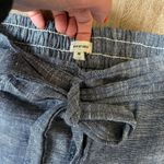 Max Studio linen pants navy blue dye belted cuffed pockets women’s size medium Photo 7