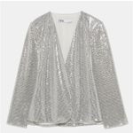 ZARA  Cape Puncho Blazer Silver SIZE XS NEW Photo 12
