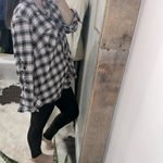 Terra & Sky  Black and White Button Down light flannel plaid Shirt size 1X Photo 2