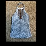 American Age  Acid wash embroidery halter top sz M Photo 6
