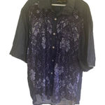 Public Denim button down floral purple lace blouse size 3XL Purple Photo 0
