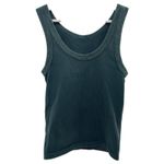 Habit Women’s O/S Top Ribbed Tank Reversible Crop Yoga Pilates Scoop Crew Neck Green Photo 1