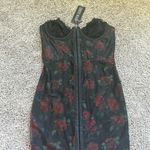 Current Mood  Black and Red Floral Mini Dress Photo 1