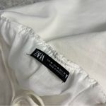 ZARA  Puff Sleeve Open Back White Linen Blend Milkmaid Mini Dress Women’s Size S Photo 10