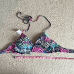 Sundance 🆕 Sundazed Black Multi Simone Bra-Sized Underwire Wrap Bikini Top 34C Photo 5