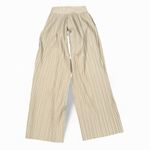 Maniere De Voir high rise waist pleated faux leather wide leg pants cream size 8 Photo 3