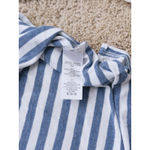 Ella Moss  Anthropologie Button up Blouse Striped Blue White Medium Coastal Fall Photo 4