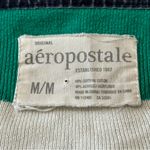 Aeropostale  Women’s M Blue White Green Striped Henley Front Lightweight Sweater Photo 3