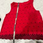 Gap Women's L Red Floral Embroidered Sleeveless Tank Top Casual Photo 1