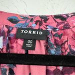 Torrid Pink Dark Florals Boho Blouse Womens L Fall Peasant Flowy Long Sleeve Top Photo 8