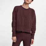 Nike  Dri-Fit Embossed Logo Sweatshirt XL Burgundy Crewneck Raglan Athleisure Photo 1