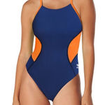 Speedo  Spark Splice Crossback One Piece Orange/Navy, size 32/6, NWT Photo 0