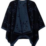 Coach NWT  Signature Poncho BLACK/MIDNIGHT NAVY Photo 1