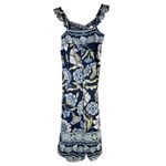 Free People  Bali Albright Jumpsuit Size Small Blue Floral Sleeveless Photo 2