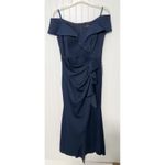 XScape  Navy‎ Blue Off The Shoulder Scuba Gown Evening Formal Dress Size 16 Photo 1