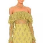 Retrofete Chartreuse Lace Long Sleeve Dress Yellow Size M Photo 0